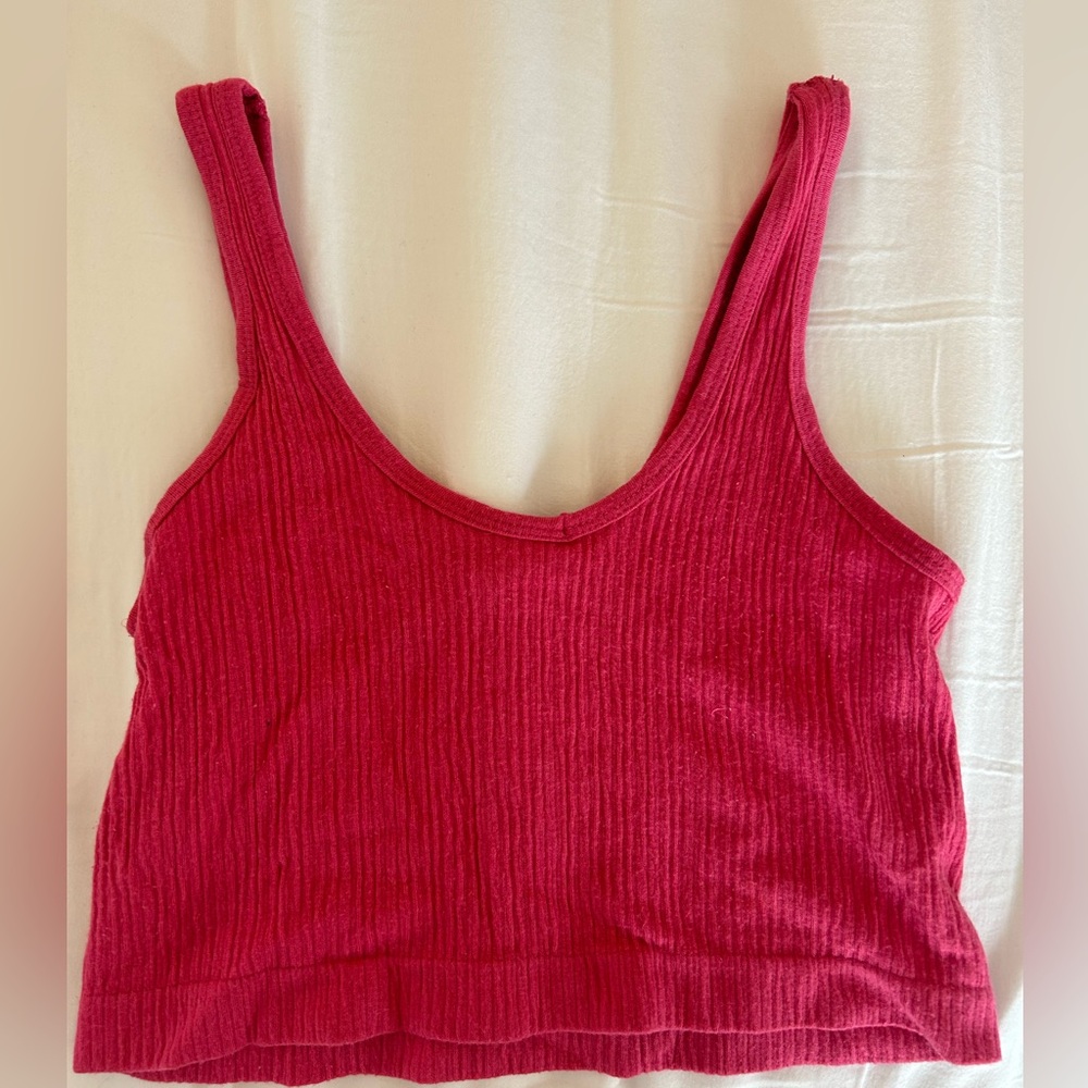 Urban Outfitters Out From Under Ribbed Cropped Tank in Hot Pink size Medium
